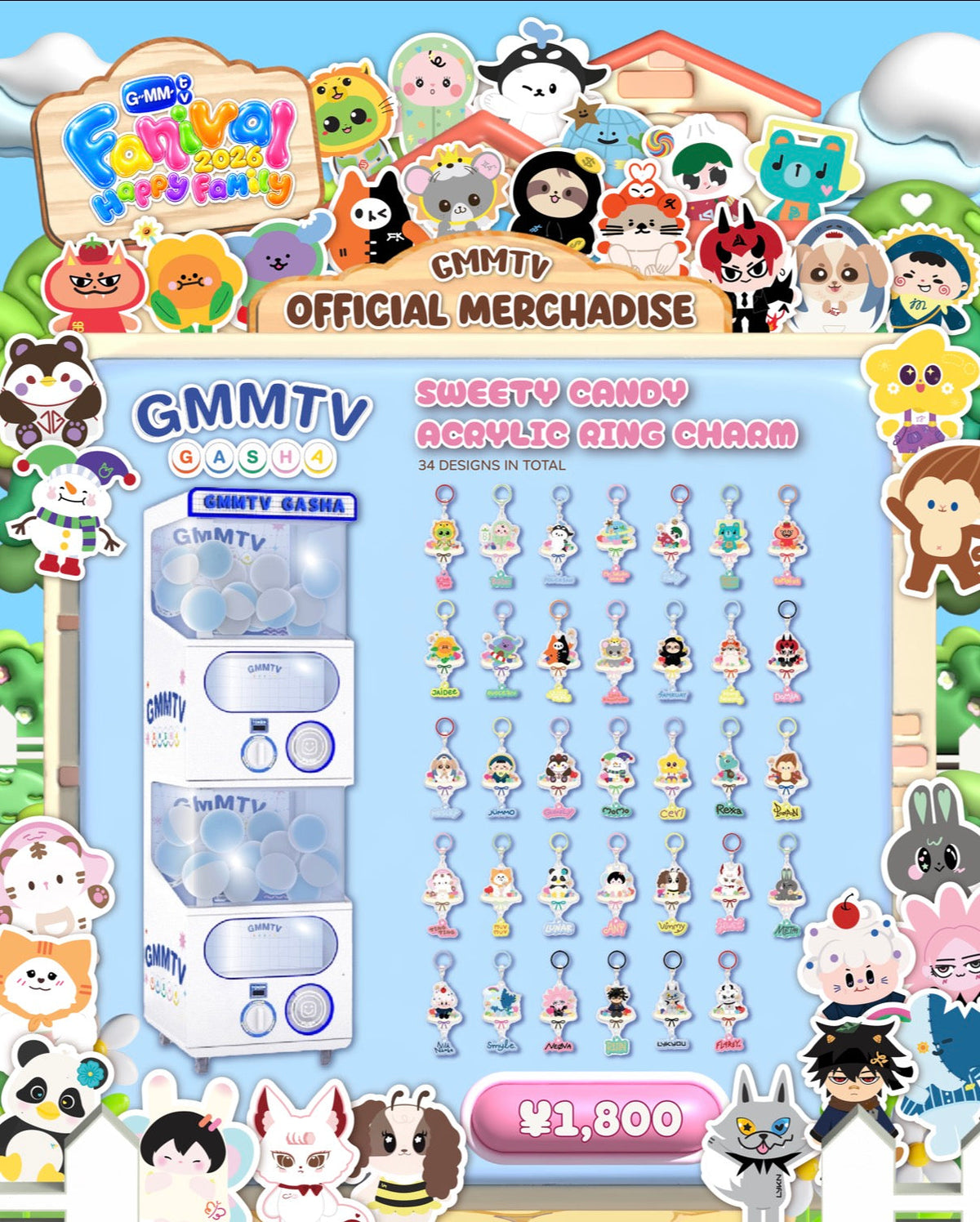 SWEETY CANDYACRYLIC RING CHARM GASHA