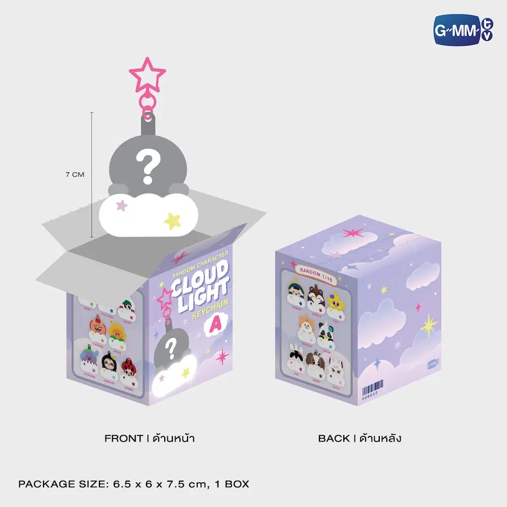 FANDOM CHARACTER CLOUD LIGHT RANDOM KEYCHAIN SINGLE BOX(SET A)